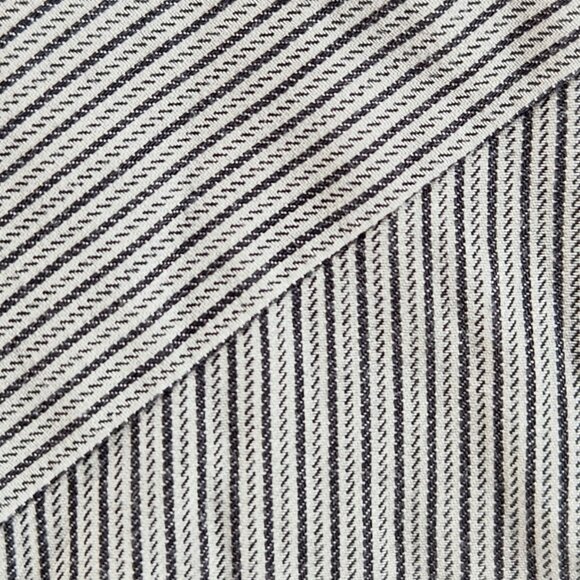 Armani Exchange Large Black White Striped Short Sleeve Pearl Snap Double Collar - Picture 5 of 16